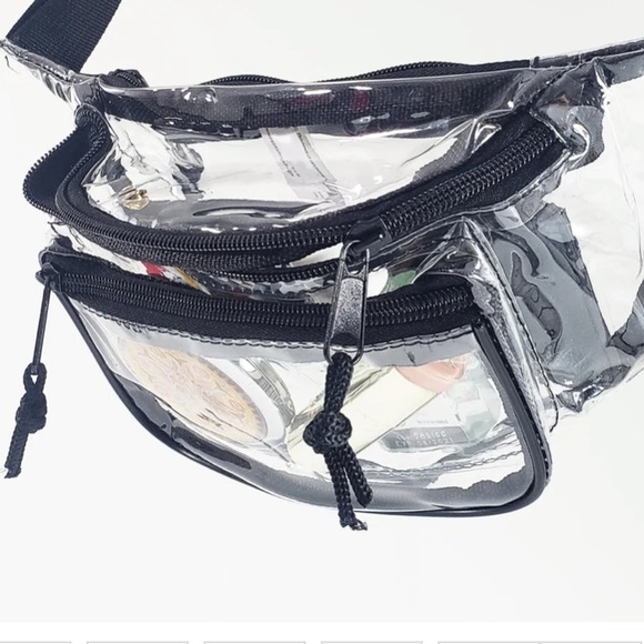 Stadium Transparent Three Zipper Fanny Pack - Picture 5 of 5